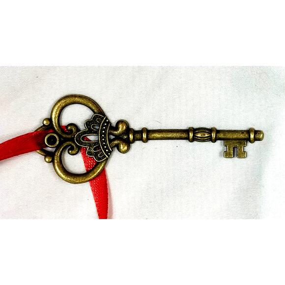 Christmas Santa's Magic Key Ornament Card Red Ribbon - Picture 11 of 16